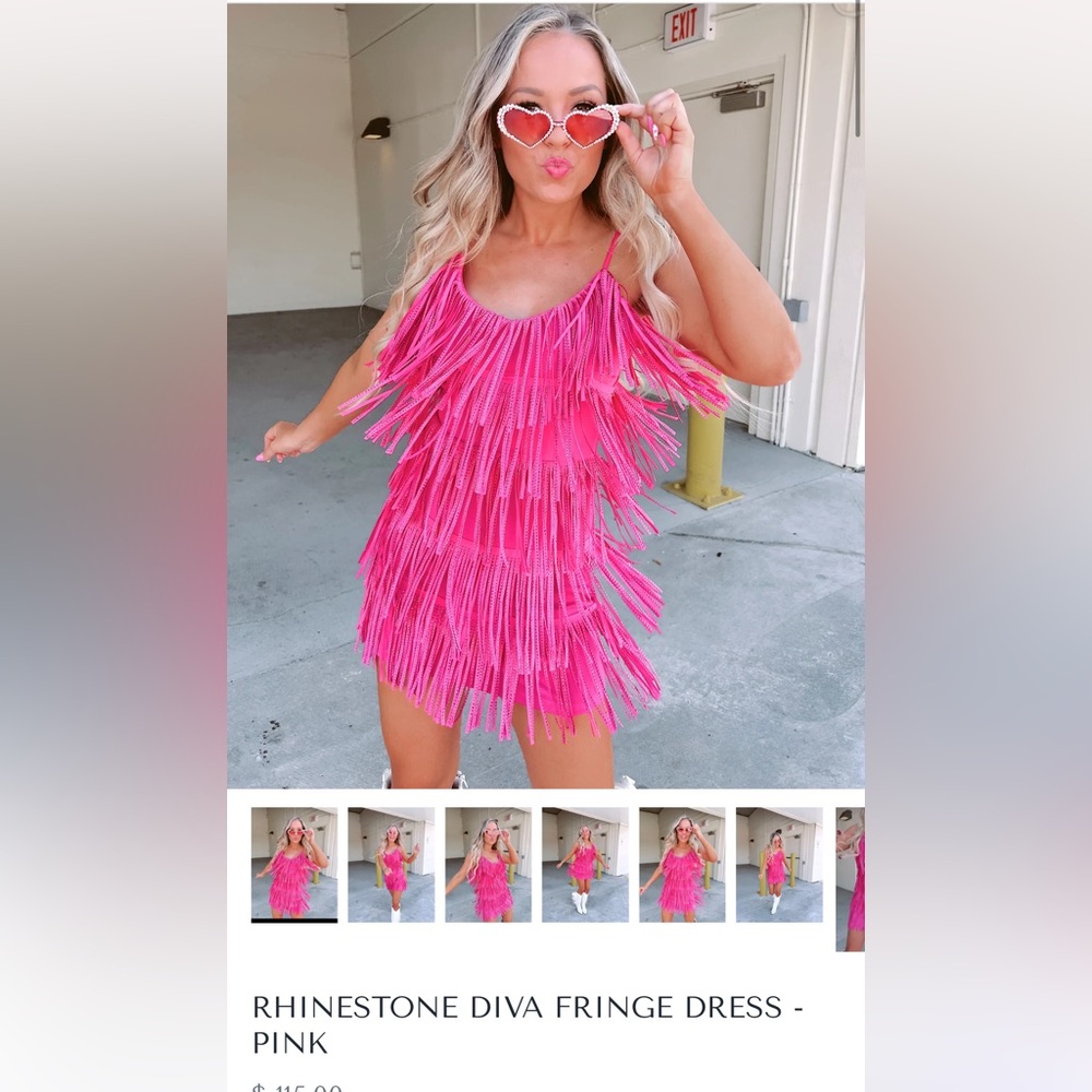 Boutique fringe rhinestone dress